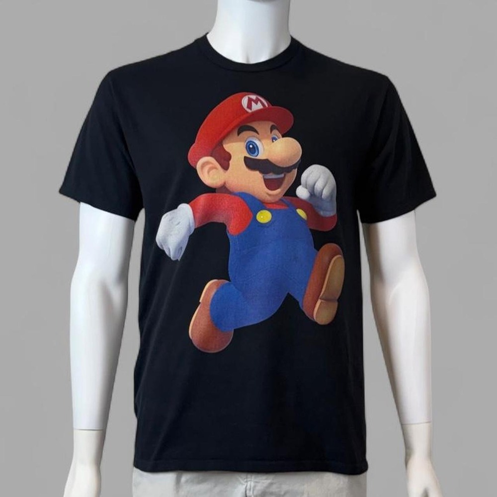Nintendo Super Mario Jump Graphic T-Shirt Black Men's M Port & Company